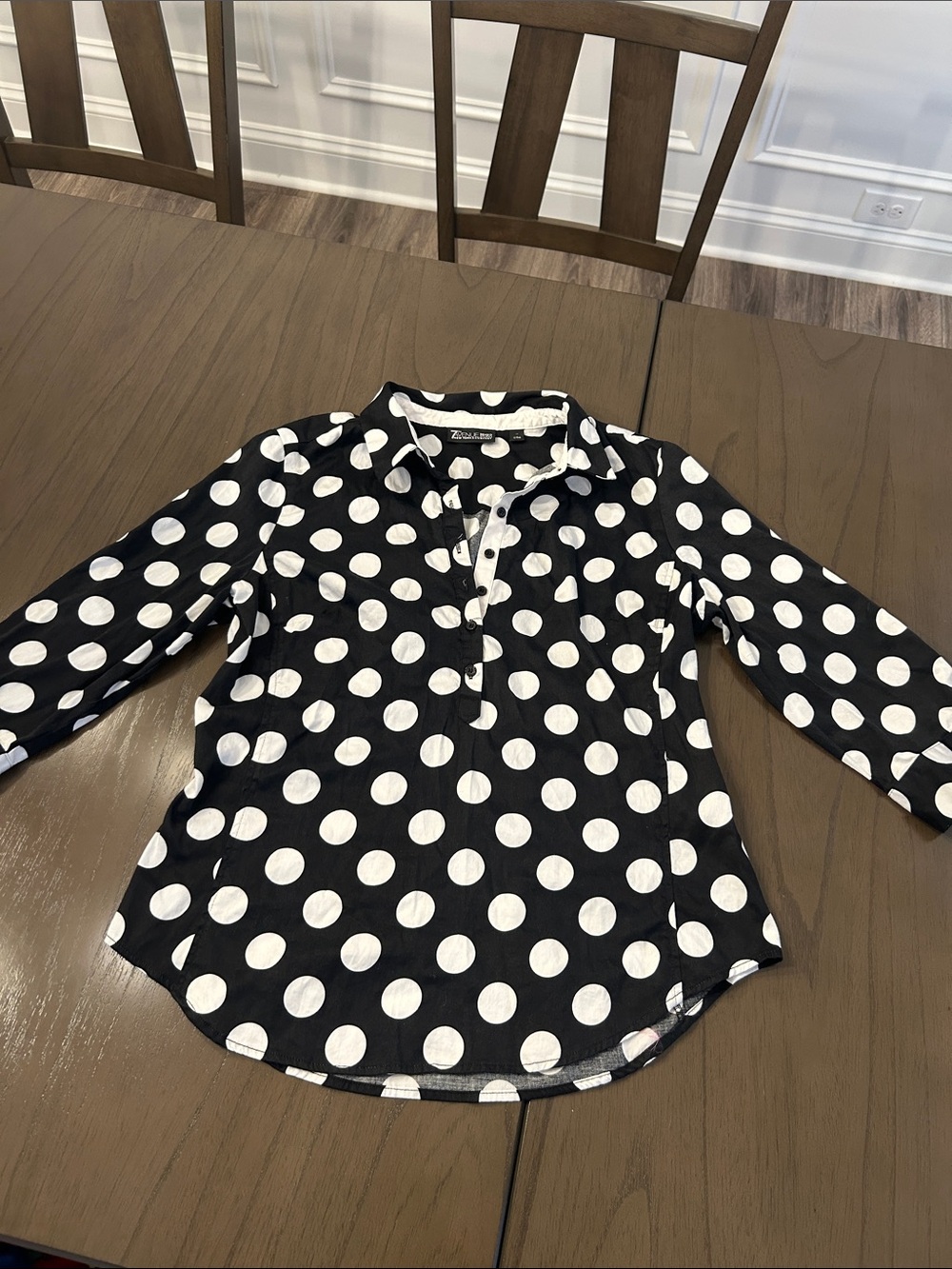 Zac & Rachel Black and White Polka Dot Button-Down Shirt
